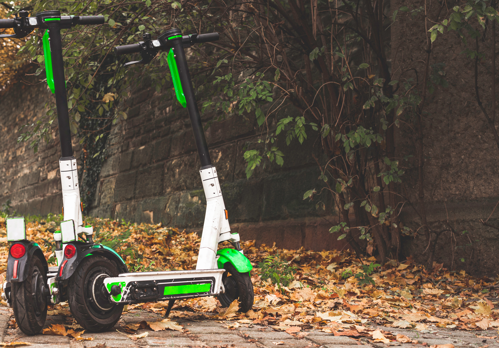 E-Scooters Parked on a Sidewalk in Stuttgart City